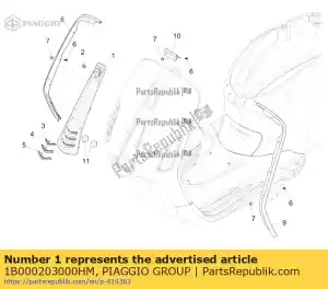 Piaggio Group 1B000203000HM tampa da direção pintada - Lado inferior