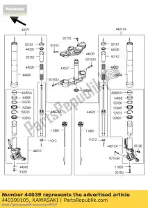 Kawasaki 440390105 tenedor-tenedor superior - Lado inferior