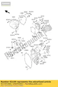 Kawasaki 921501889 parafuso - Lado inferior