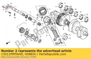 honda 13011MM5640 jeu de segments, piston (std.) (riken) - La partie au fond