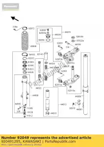 kawasaki 920491295 huile de joint, fourche extérieure t kdx200-e - La partie au fond