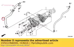 Aquí puede pedir manguera a, agua de Honda , con el número de pieza 19501HN8000: