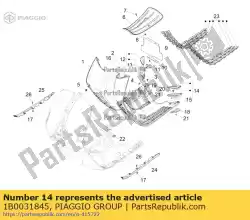lh achterste voetsteun van Piaggio Group, met onderdeel nummer 1B0031845, bestel je hier online: