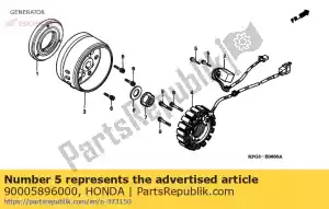 Honda 90005896000 bolt, flange, 5x16 - Bottom side