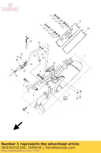 yamaha 5RJE46102200 conjunto do tubo de escape - Lado inferior