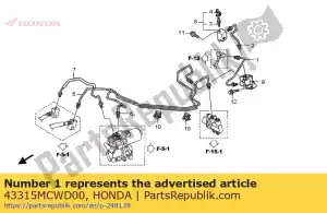 Honda 43315MCWD00 tuyau, rr. maître cylindre - La partie au fond