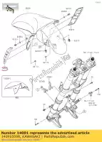 140910598, Kawasaki, couvercle, garde-boue avant, lh zx1400a6 kawasaki  gtr tr zzr 1400 2006 2007 2008 2009 2010 2011 2012 2013 2014 2015 2016 2017 2018 2019 2020 2021, Nouveau