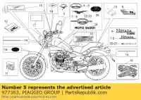 977363, Piaggio Group, autocollant gris 