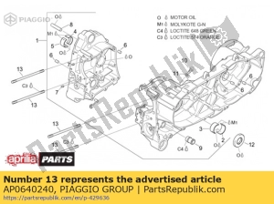 aprilia AP0640240 stud bolt 8x151-12.9 - Bottom side