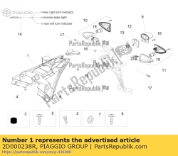 Aprilia 2D000238R, Achterlicht, OEM: Aprilia 2D000238R