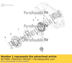 Aprilia 82798R, Cdi magneet assy, OEM: Aprilia 82798R