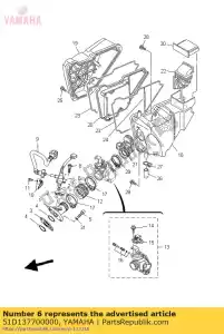 yamaha 51D137700000 conjunto injetor - Lado inferior