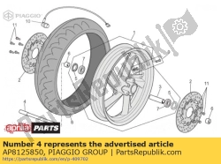 Aprilia AP8125850, Vorderradspindel, OEM: Aprilia AP8125850