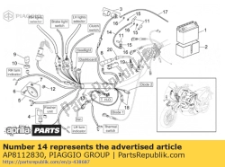 Aprilia AP8112830, Cablaggio rele motorino avviamento, OEM: Aprilia AP8112830