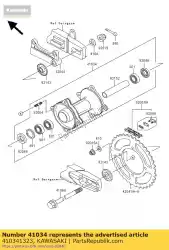 Ici, vous pouvez commander le tambour-assy, ?? Frein arrière auprès de Kawasaki , avec le numéro de pièce 410341323: