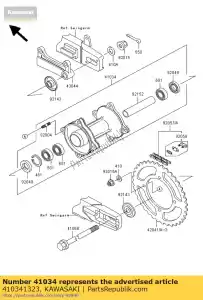 Kawasaki 410341323 tambour-assy, ??frein arrière - La partie au fond