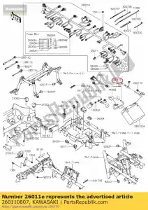 Kawasaki 260110807 câble, batterie (+) - La partie au fond