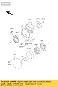 kawasaki 130911336 suporte, elemento kx60-b1 - Lado inferior