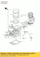 130021023, Kawasaki, spinotto-stantuffo, 12x18x57.2 kawasaki klr  d gpz uni trak a ninja r zx750 g kl250 gpz1100 gpz750r gpz900r ltd450 klr250 250 1100 900 750 450 , Nuovo