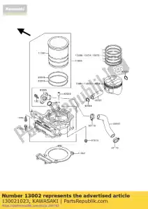 Kawasaki 130021023 pin-piston, 12x18x57.2 - Onderkant