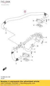 suzuki 1847140H00 hose,2nd air va - Bottom side