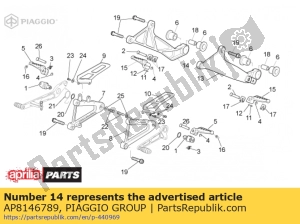 aprilia AP8146789 supporto pedana destra passagero - Il fondo