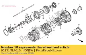 honda 90231ML4610 écrou, verrouillage, 20 mm - La partie au fond