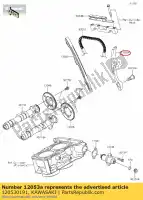 120530191, Kawasaki, catena guida, rr ex300adf kawasaki  ninja z 300 2013 2014 2015 2016 2017 2018 2019 2020 2021, Nuovo