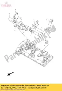 yamaha 5VY148830000 manguera, doblar 3 - Lado inferior