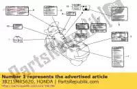 38215MR5620, Honda, étiquette, fusible honda pc pacific coast  pc800 800 , Nouveau