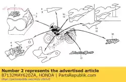 Tutaj możesz zamówić pasek, l. Kaptur górny (## od Honda , z numerem części 87132MAY620ZA: