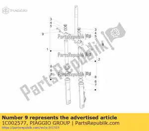 Piaggio Group 1C002577 geflensde zeskantschroef m8x16 - Onderkant