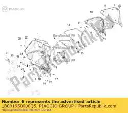 Aquí puede pedir marco interno de la caja superior izquierda de Piaggio Group , con el número de pieza 1B001950000Q5: