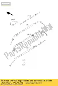 Kawasaki 540120004 cable-throttle,closin - Bottom side