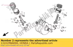zuiger (std.) van Honda, met onderdeel nummer 13101MBA000, bestel je hier online: