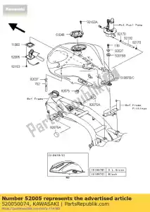 kawasaki 520050074 medidor, combustível zr1000b7f - Lado inferior