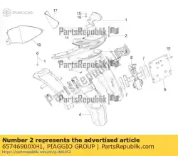 Tutaj możesz zamówić owiewki tylne zamykanie od Piaggio Group , z numerem części 65746900XH1: