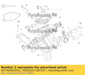 Piaggio Group 65746900XH1 owiewki tylne zamykanie - Dół