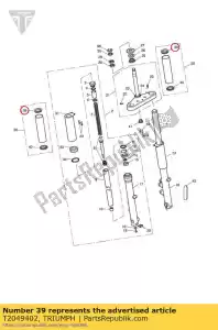 triumph T2049402 bushing rubber top - Bottom side