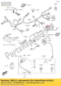 Kawasaki 26011Y003 fio-chumbo, bateria - Lado inferior