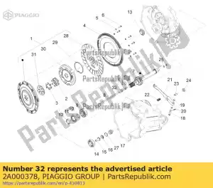 Piaggio Group 2A000378 anel de vedação - Lado inferior