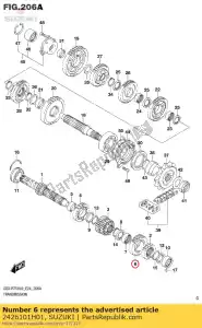 suzuki 2426101H01 engrenage, 6e entraîné - La partie au fond