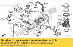 Aquí puede pedir conjunto bomba, combustible de Honda , con el número de pieza 16700MCA013: