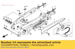 Ici, vous pouvez commander le sous-bras oscillant., rr. Auprès de Honda , avec le numéro de pièce 52200MET640: