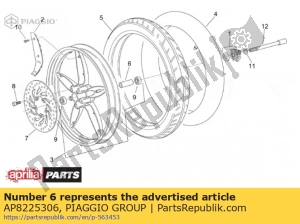 aprilia AP8225306 wiel interne spacer - Onderkant