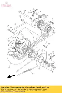 yamaha 3LSW253E0000 remblok achter - Bottom side