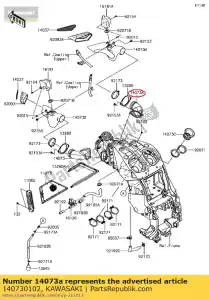 Kawasaki 140730102 buis, ramframe, rv - Onderkant