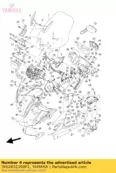 Aquí puede pedir quedarse, parabrisas de Yamaha , con el número de pieza 3P62832300P1: