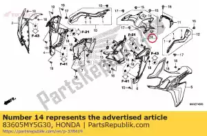 honda 83605MY5G30 rubber a, zijafdekking - Onderkant