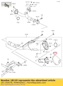 kawasaki 181100078 marmitta terminale del corpo klx450aef - Il fondo